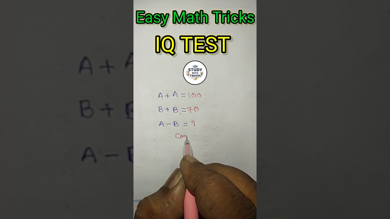  Easy Math Trick Iq Test Study With Twasin Short