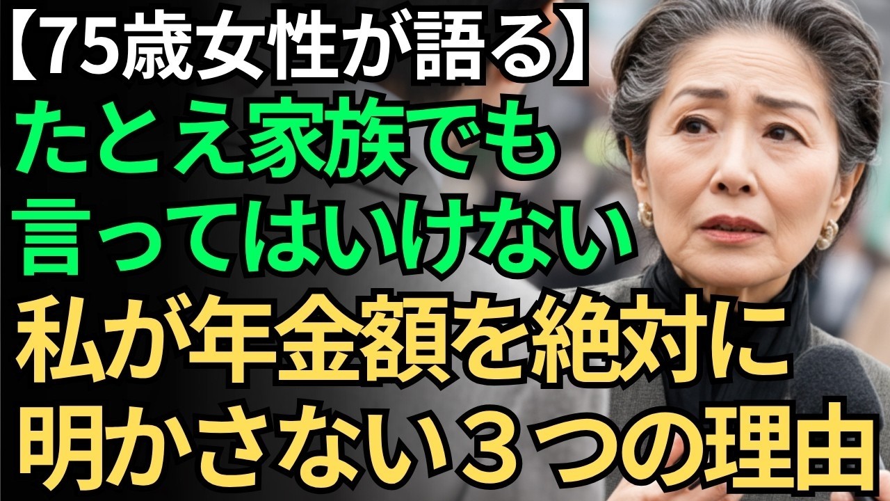 【75歳女性が語る】私が“年金額”を他人に絶対明かさない3つの理由｜たとえ家族でも言ってはいけない