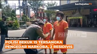 POLRES LAMONGAN BEKUK 15 TERSANGKA PENGEDAR NARKOBA, 2 RESIDIVIS