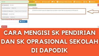 HOW TO FIX SCHOOL ESTABLISHMENT AND OPERATIONAL DECREES IN THE DAPODIK APPLICATION