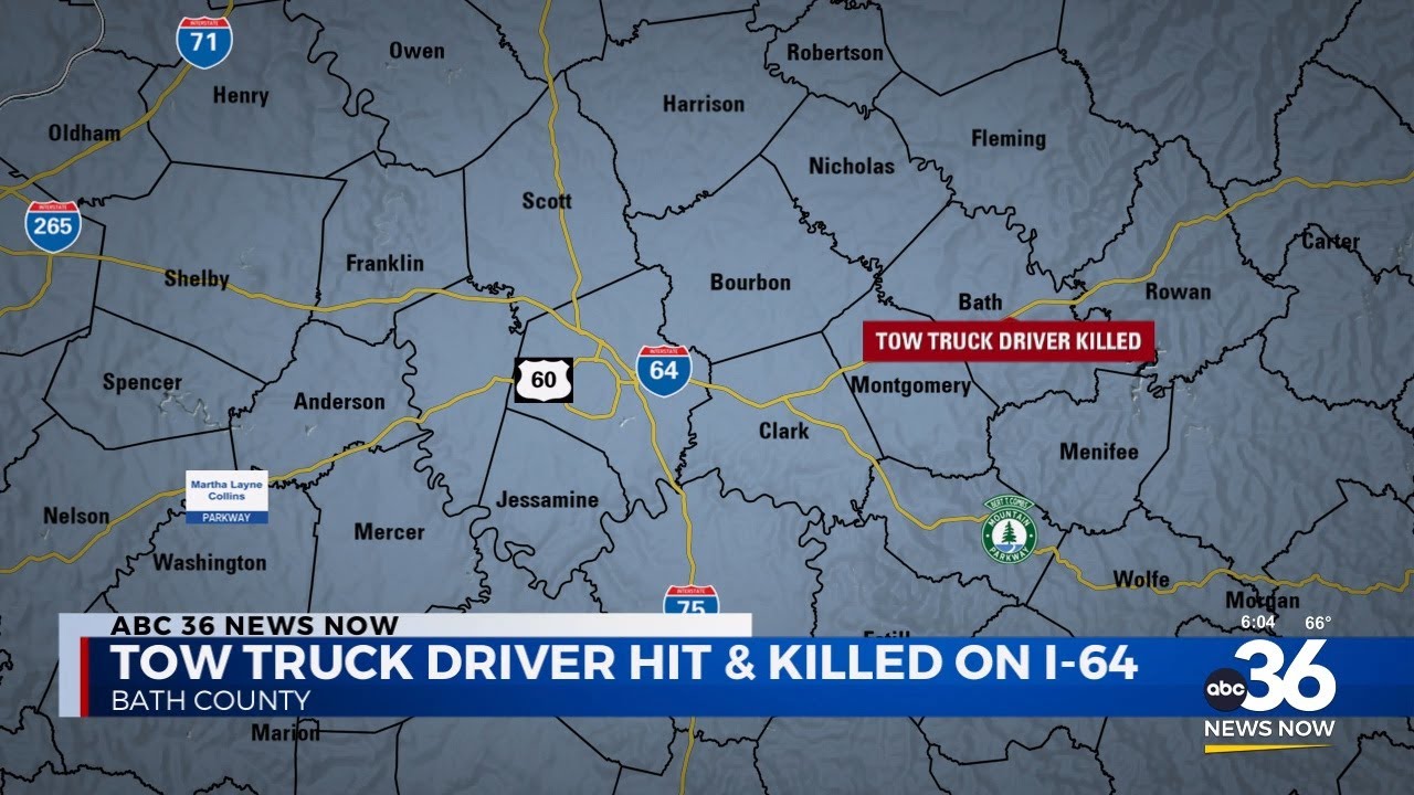 Tow truck driver hit, killed on I-64 in Bath County - YouTube