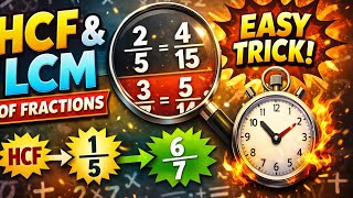 LCM &amp; HCF of Fractions Made Easy | Maths Trick You Must Know! #fractions #mathproblems #viral