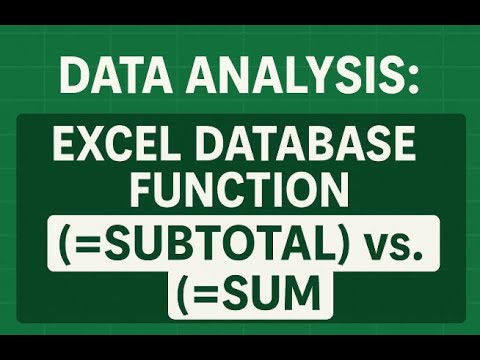 Data Analysis: Excel