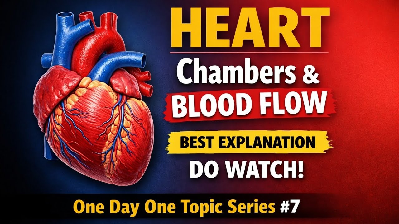 Heart Chambers & Blood Flow Explained Clearly ❤️| Anatomy | One Day One Topic Series #7