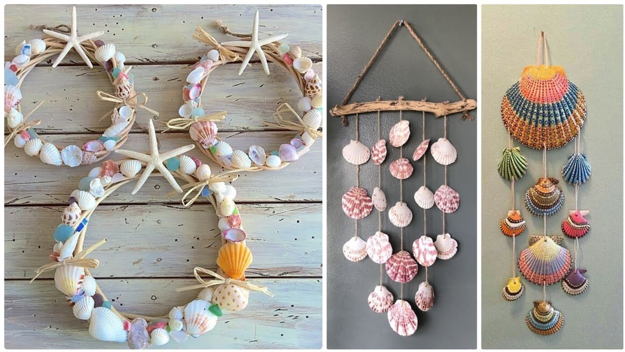 DIY Beautiful seashell Wall Hangings,Seashell Craft Ideas