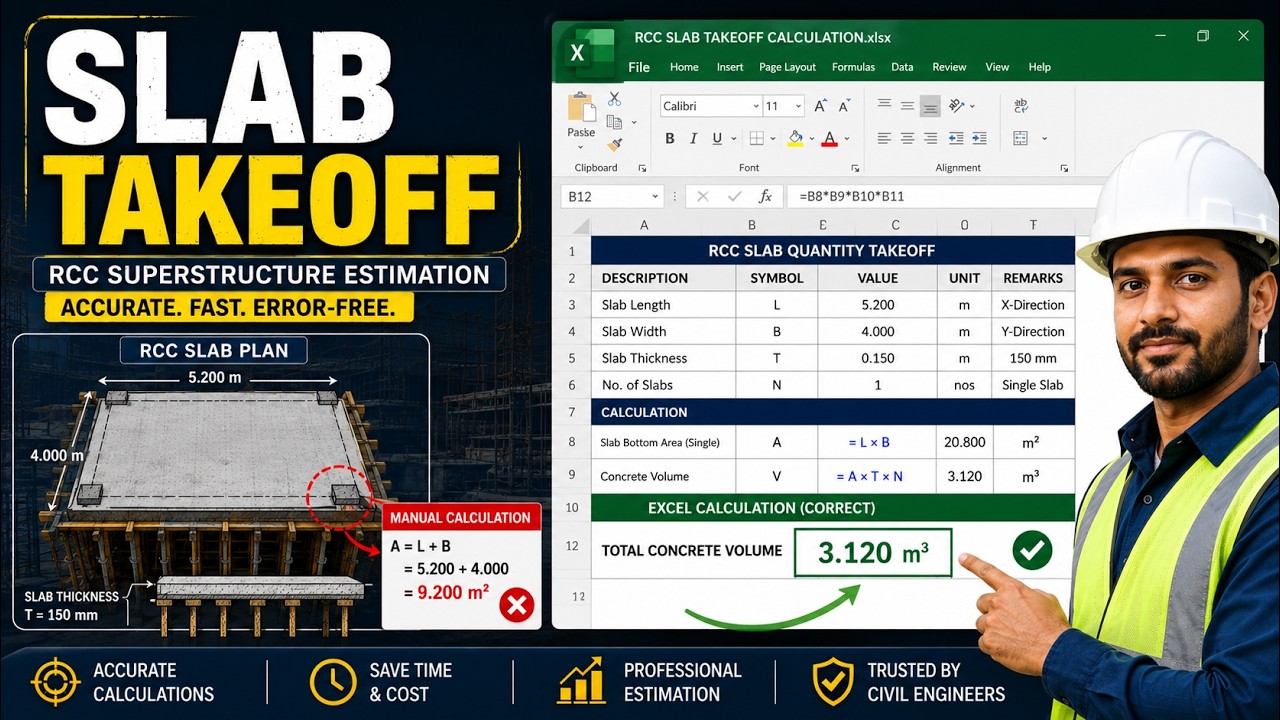 RCC Superstructure Estimation | Slab Quantity Takeoff Tutorial # ...