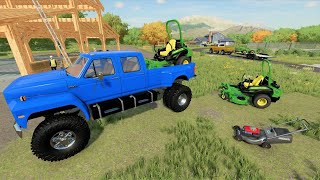Starting Lawn business with one push mower | Farming Simulator 22 screenshot 5