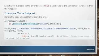 Resolving the TypeError: Cannot read property 'setState' of undefined in React