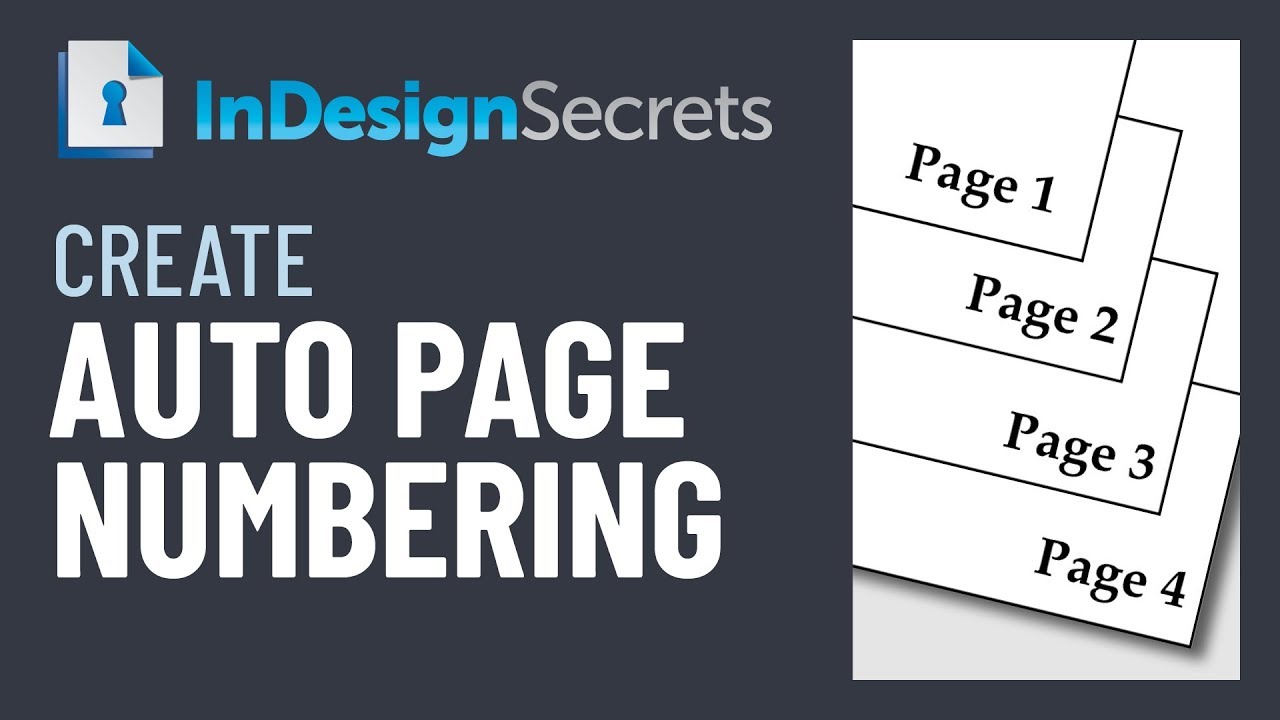 InDesign How To Create Automatic Page Numbering Video Tutorial YouTube