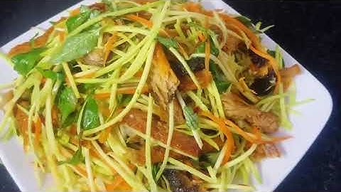 GỎI XOÀI KHÔ CÁ LÓC chua cay giòn ngon