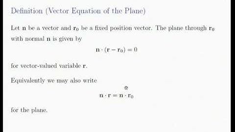 Lecture Slides -- 07 -- Lines, Planes, and Hyperplanes.