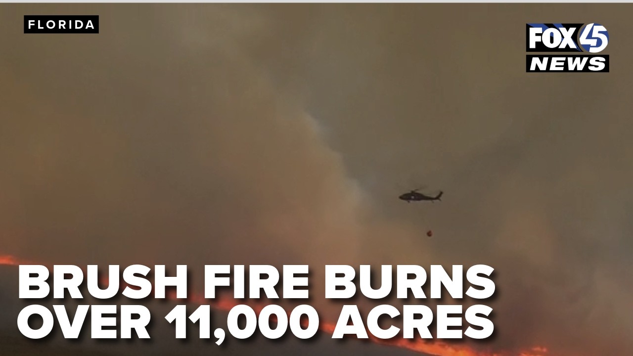 Everglades brush fire burns through 11,000 acres - YouTube
