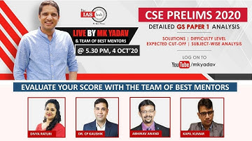 PRELIMS 2020: Question Paper Analysis & Cut-Off with MK Yadav & theIAShub Team