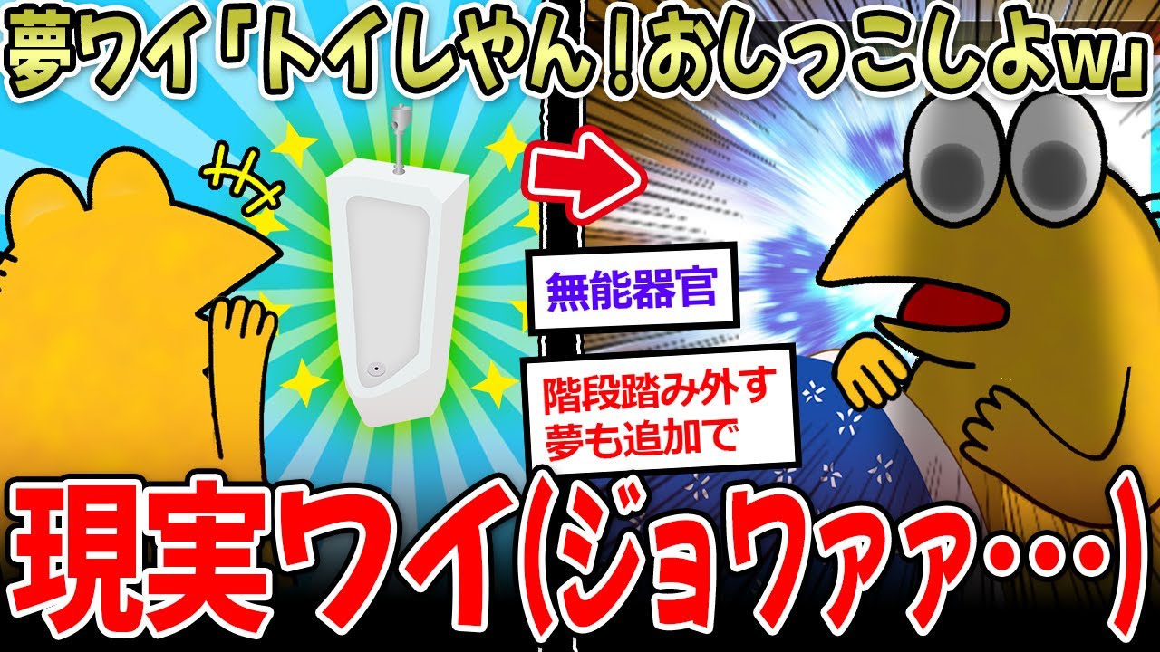 【人体バグ】夢の中ワイ「トイレやん！出そｗ」現実ワイ(ｼﾞｮﾜｧｧ…) ←夢とかいう欠陥システムさぁ…