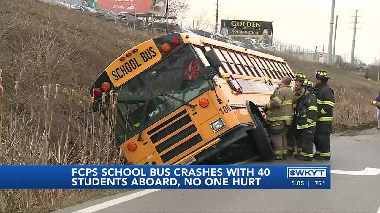 WATCH | School bus overturns in Lexington - YouTube