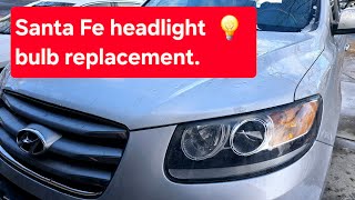 2007 to 2012 Hyundai Santa fe low beam headlight bulb replacement. 💡 2008 Hyundai Santa Fe Headlights