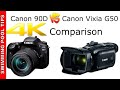 4K Comparison of the Canon 90D vs the Canon Vixia G50: 4K DSLR vs 4K Camcorder