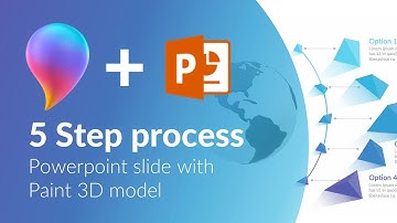 3D globe in Powerpoint tutorial. Process slide.