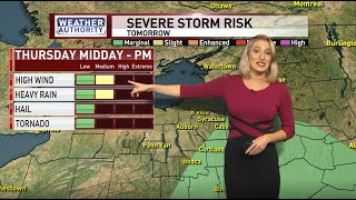Risk for severe thunderstorms and strong winds in CNY tomorrow!