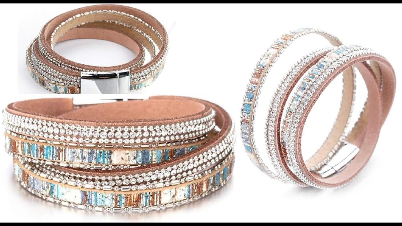 Fesciory Leather Wrap Bracelets for Women