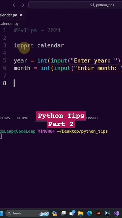 Python Tips - Calendar Module | Part 2 #shorts #pythonprogramming - YouTube