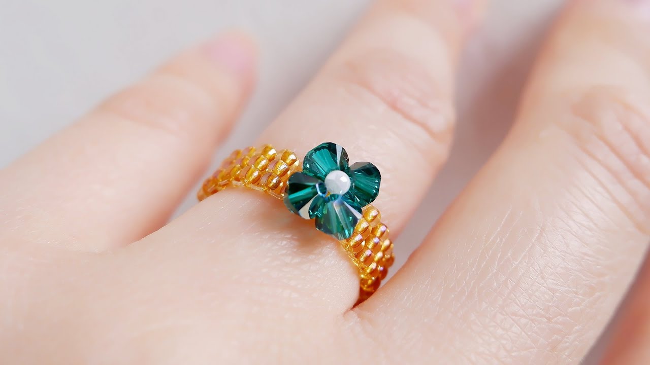 스와로브스키 비즈반지 만들기 / beads ring making tutorial YouTube