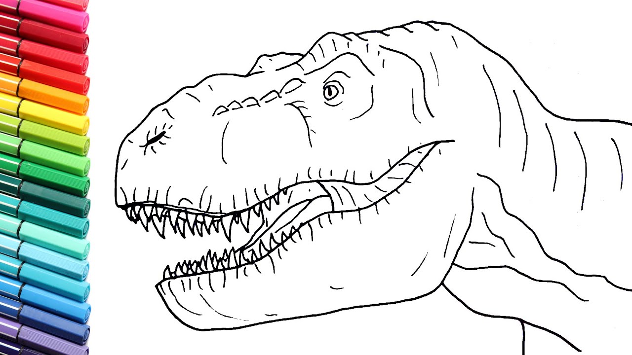 realistic dinosaurs head coloring pages