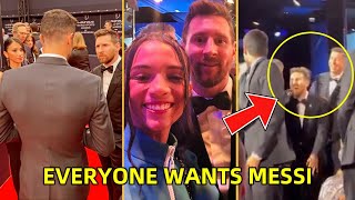Lewandowski show respect to Messi at Laureus Awards 2023