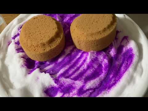 【ASMR】Bar soap suds × Lavender bath powder🤍💜making juicy suds🤤石鹸の泡とラベンダーの入浴剤で不思議な泡出来ました🤍💜🤤
