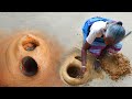 how to make MUD CLAY OVEN for Outdoor Cooking in this Winter Season by Santali tribe Grandmother