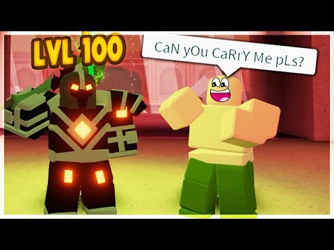 Level 100 Pro Carrying Low Levels Noobs Roblox Dungeon Quest Youtube - roblox dungeon quest pro