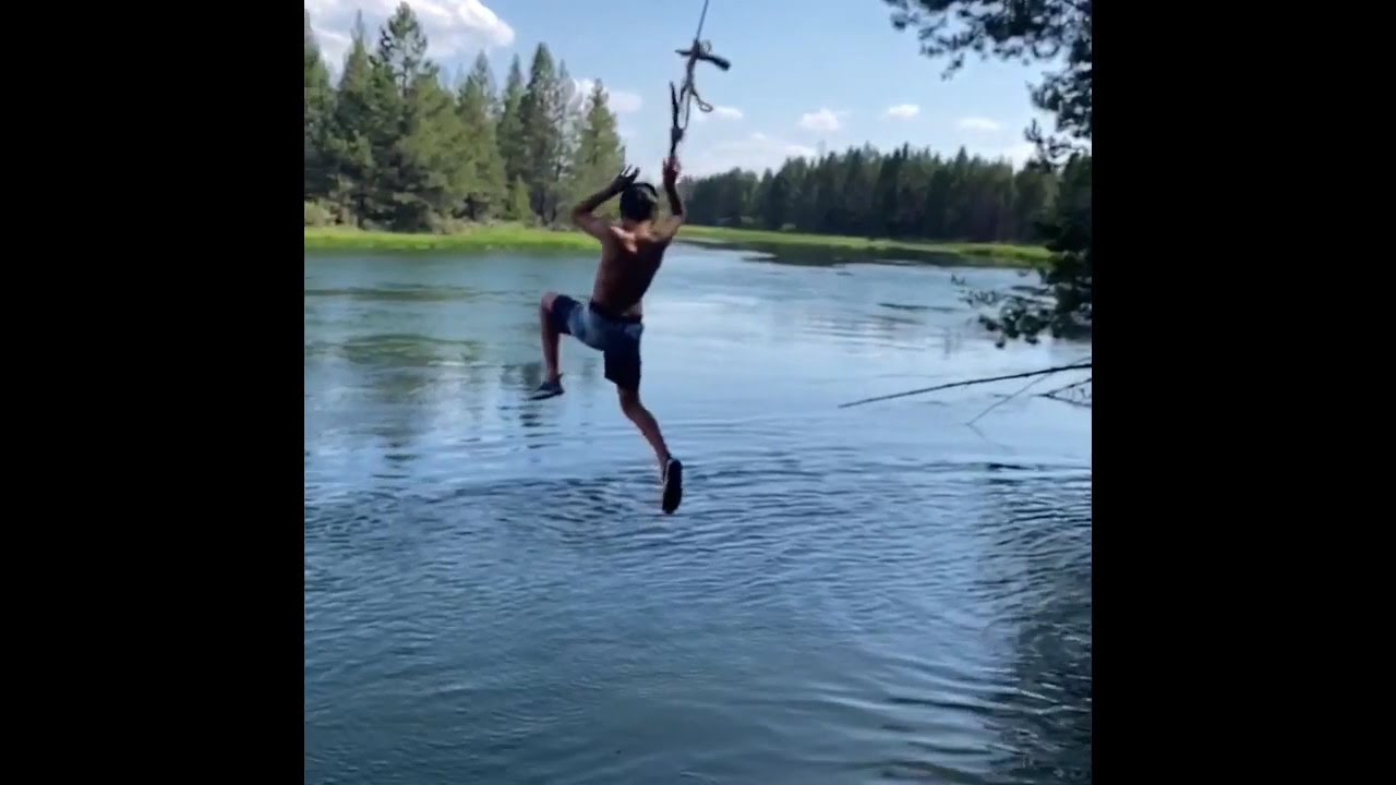 Rope Swing River Jump YouTube