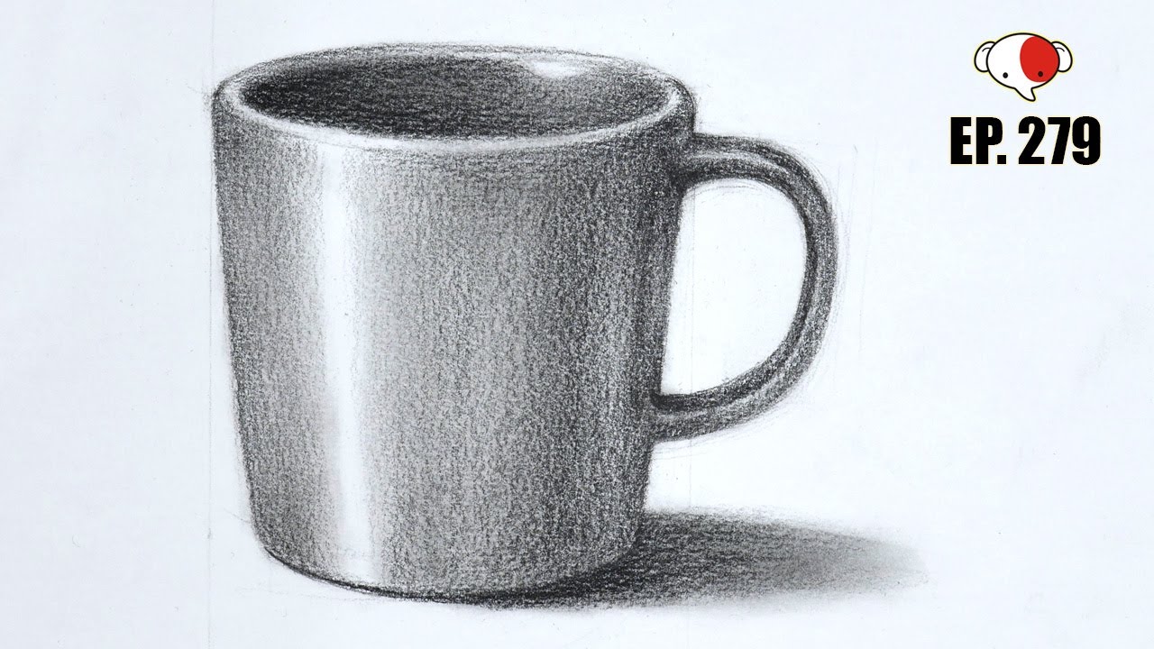 จะสอบเข้ามหาลัยศิลปะ ต้องวาด!!..แรเงาแก้วมีหู ผิวกึ่งมัน /Basic drawing /ครูช้างสอนวาด ตอนที่ 279