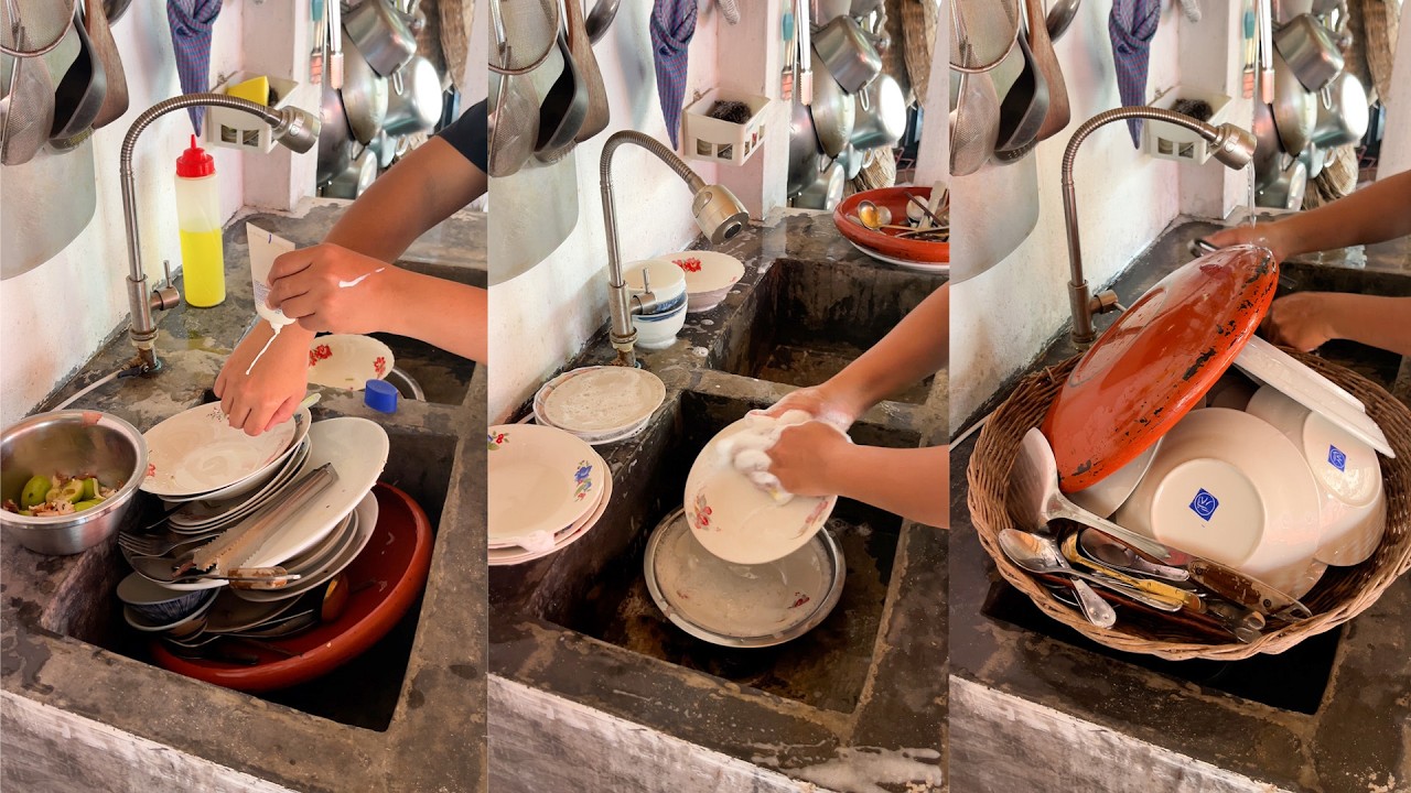 ASMR Dishwashing   The Most Satisfying Dish Washing