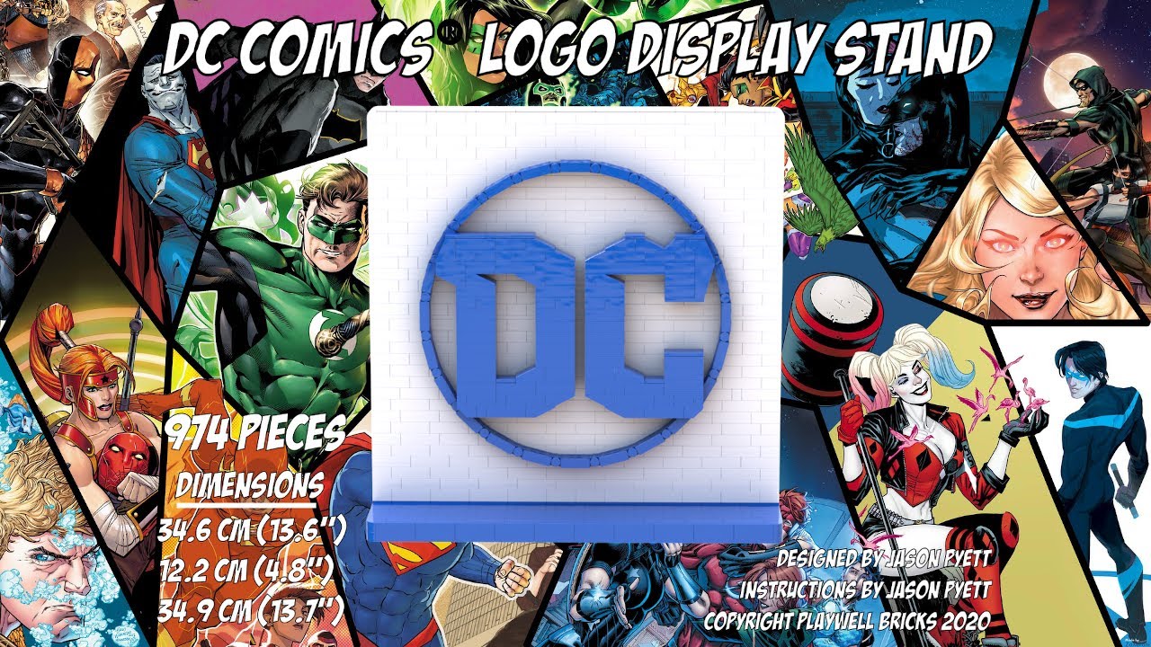 DC Logo Display Stand Custom LEGO Design - Build Animation