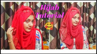Party hijab style using sequence hijab | Hijab tutorial | Rubaiya & Piash's World | #partyhijab screenshot 5