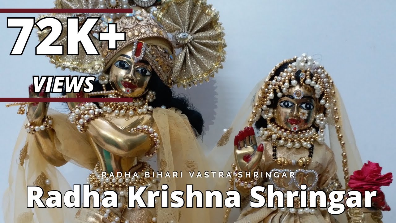 || Radha Krishna Shringar in Gold Dress || गोल्ड ड्रेस में राधा कृष्ण श्रृंगार ||