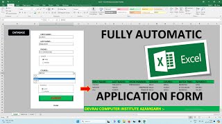 Microsoft Excel  Fully Automatic Application Form |