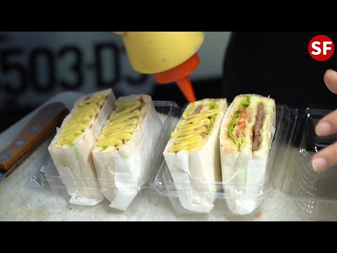 炭烤三明治—台灣夜市小吃 BBQ Sandwich-Taiwanese Street Food