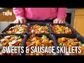 Easy Sheet Pan Meal Prep | Sweets and Sausage Skillet