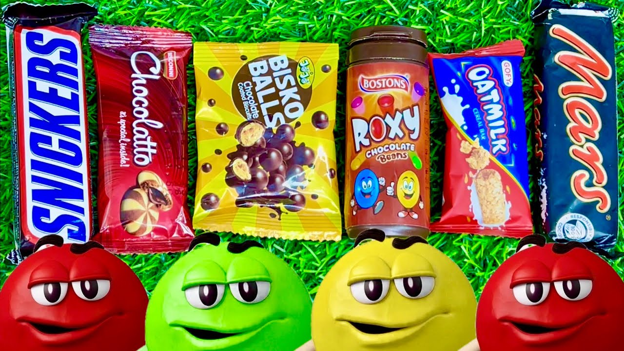 ASMR Most Popular Candys / some lots of colorful rainbow lollipop candy / unpacking chocolate eat