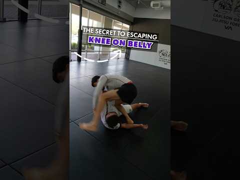The secret to escaping KNEE ON BELLY in BJJ! #bjj #jiujitsu #jiujitsutips #martialarts