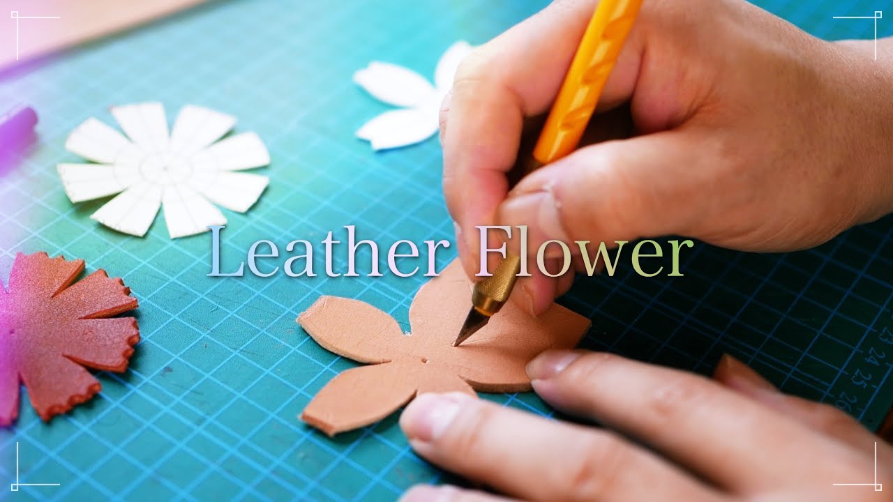 レザークラフト】お花のアクセサリーを作ってみました！flower leather