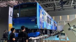 JAPAN MOBILITY SHOW 2023に展示されていたFV-E991系の全体を斜め横から見るシーン（2023.10）