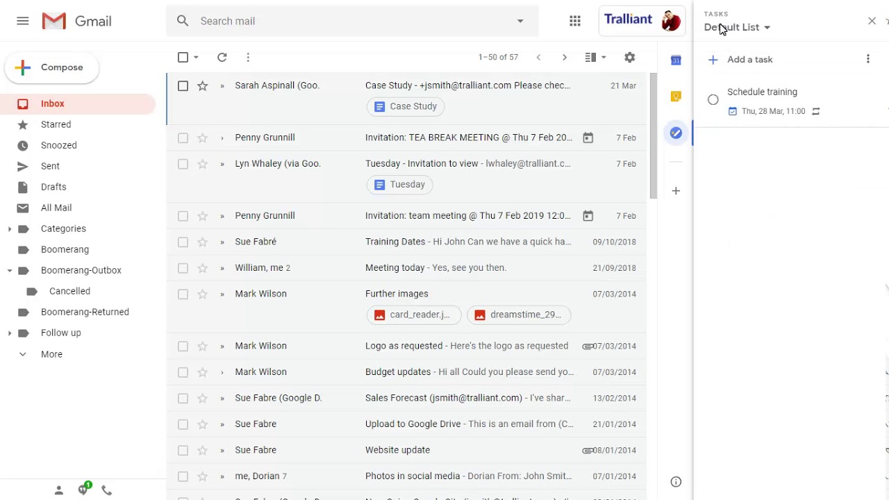 How to set times for Tasks in Gmail - YouTube