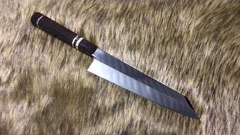 TLVN-Dao Làm Bếp dao gyuto kiritsuke thép hss cán gỗ mun khâu sừng trâu