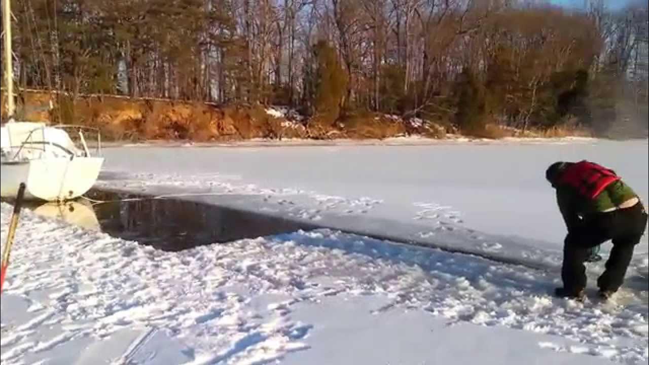 How to cut ice with a chainsaw YouTube