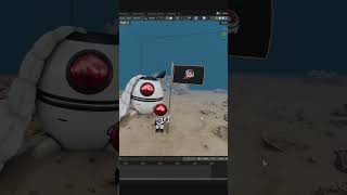 Pin a flag blowing in the wind in Blender #b3d #blender3d #3d #3dtutorial #shorts