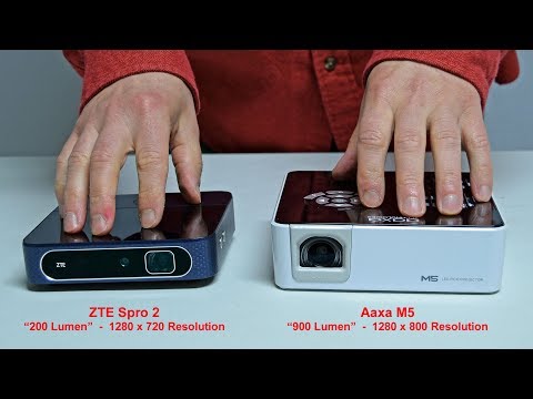 Projector Comparison: ZTE Spro 2 vs Aaxa M5 portable projector (Side by Side Review)