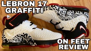 Nike Lebron 17 Graffiti Sneaker On Feet Review With Sizing - MUST WATCH BEFORE YOU BUY